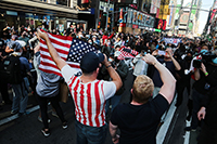 Election celebrations in Times Square, New York, Richard Moore